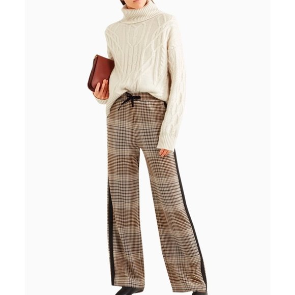 Maje Pants - SOLD Maje Parma Jacquard Plaid Wide Leg Pants Academia Preppy Nerdcore GG11